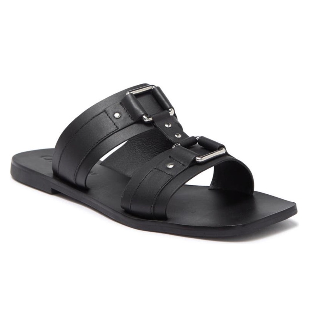 Caverly Cass Slide Sandal Black Leather
